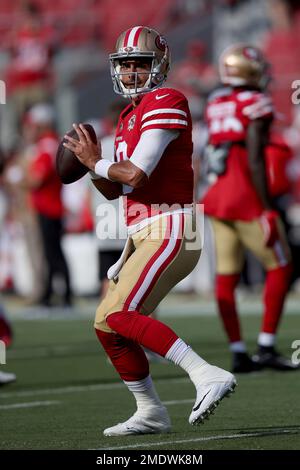 Santa Clara, California, USA. 11th Jan, 2020. 10 Jimmy Garoppolo getting  interviewed after the NFC Divisional Game, Minnesota Vikings vs. San  Francisco 49ers game on January 11, 2020. Credit: Dalton Hamm/ZUMA  Wire/Alamy