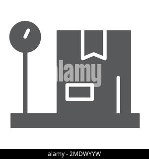 Weight scale glyph icon, freight and shipping, cargo scale sign, vector graphics, a solid pattern on a white background, eps 10. Stock Vector
