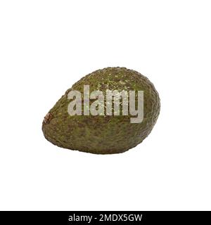 Image of one ripe avocado on white background Stock Photo