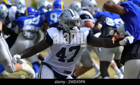 Dallas Cowboys tight end Nick Eubanks (47) runs with the ball during an NFL  football practice in Frisco, Thursday, June 3, 2021. (AP Photo/Michael  Ainsworth Stock Photo - Alamy