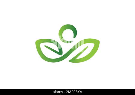 creative infinity leaves person body logo design vector symbol illustration Stock Vector