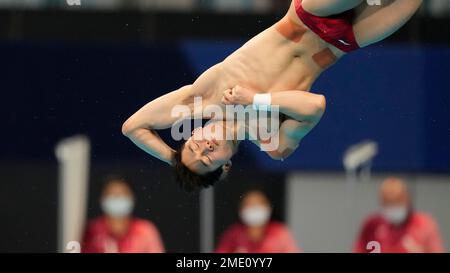 Wang Zongyuan of China competes in the Men's diving 3m Springboard at ...