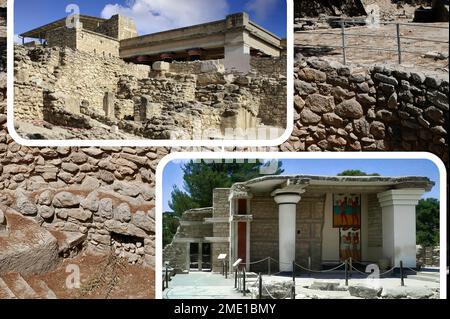 The archaeological site of Knossos, the city ruled by Minos, capital of the advanced Minoan civilization, was the commercial and religious center of t Stock Photo