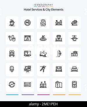 25 Line Hotel Services Icons. Color Block. Logo, Glyphs And Pictogram  Collection. Vector Illustration Royalty Free SVG, Cliparts, Vectors, and  Stock Illustration. Image 46999096.