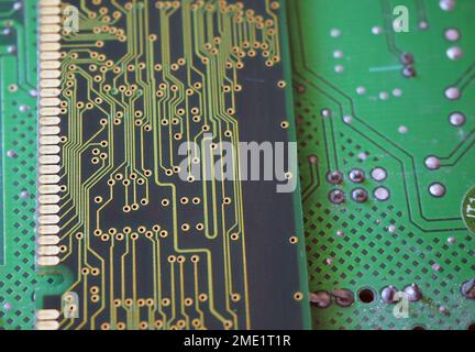 Digital electronic printed circuit board (PCB). Stock Photo