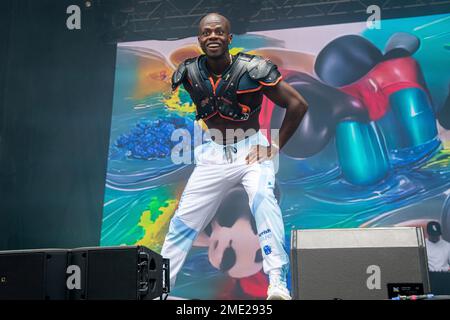 Polo G performs on day two of the Lollapalooza Music Festival on Friday,  July 30, 2021, at Grant Park in Chicago. (Photo by Amy Harris/Invision/AP  Stock Photo - Alamy