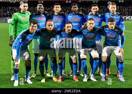 Players of SSC Napoli pose for a team photo prior to the pre-season  friendly football match between SSC Napoli and ASD Anaune Val di Non. SSC  Napoli won 6-1 over ASD Anaune