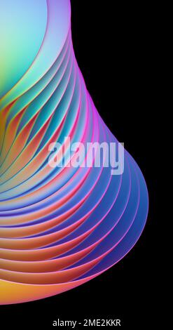 Bright simple abstract background with symmetrical swirls of shape in radiant spectrum colors Stock Photo