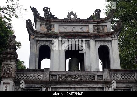 main gate, Temple of Literature or Temple of Culture, Văn Miếu, Hanoi, Hà Nội, Vietnam, Asia Stock Photo