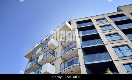 Modern elements in  contemporary  architecture.. Architectural details of a modern apartment building. Stock Photo