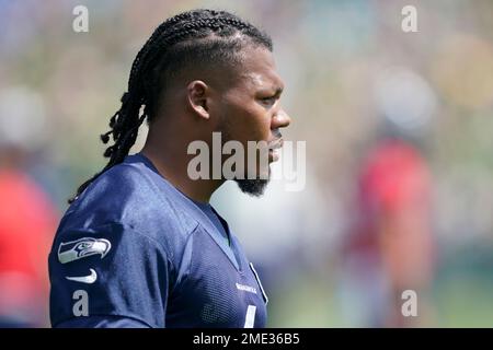 Rookie Seattle Seahawks wide receiver D'Wayne Eskridge (1) stands