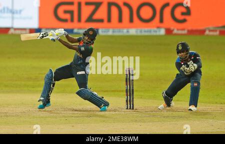 indias sanju samson watches as sri lankas minod bhanuka plays a shot during the second twenty20 cricket match between sri lanka and india in colombo sri lanka wednesday july 28 2021 ap photoeranga jayawardena 2me38wm