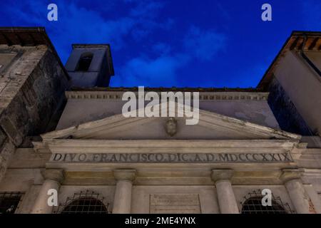Church of Oratorio San Francesco Saverio del Caravita under blue sky Stock Photo