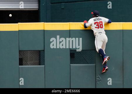 Atlanta Braves center fielder Guillermo Heredia (38) is shown against the  Washington Nationals during a baseball game Tuesday, June 1, 2021, in  Atlanta. (AP Photo/John Bazemore Stock Photo - Alamy