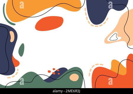 Hand drawn terracotta design background vector. Hand drawn flat abstract shapes background Stock Vector