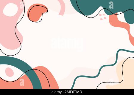 Hand drawn terracotta design background vector. Hand drawn flat abstract shapes background Stock Vector