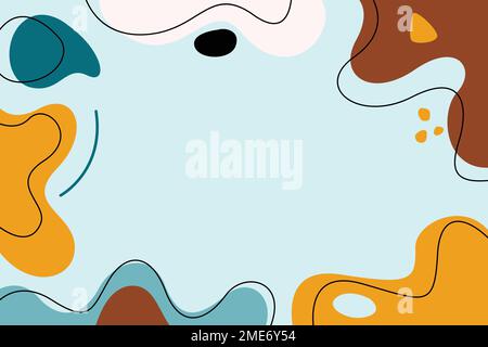 Hand drawn terracotta design background vector. Hand drawn flat abstract shapes background Stock Vector
