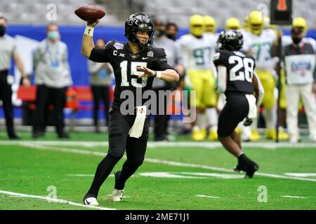 Iowa State quarterback Joe Burrow in action. Stock Photo