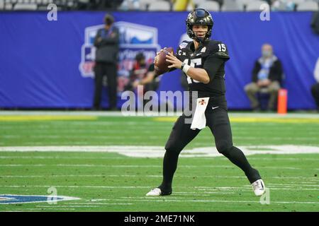 Iowa State quarterback Joe Burrow in action. Stock Photo