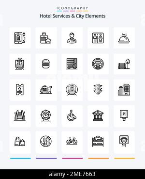 25 Line Hotel Services Icons. Color Block. Logo, Glyphs And Pictogram  Collection. Vector Illustration Royalty Free SVG, Cliparts, Vectors, and  Stock Illustration. Image 46999096.