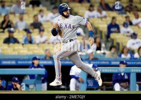 Texas Rangers right fielder Adolis Garcia (53) in the third inning of a  baseball game Thursday, June 3, 2021, in Denver. (AP Photo/David Zalubowski  Stock Photo - Alamy