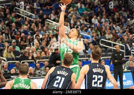 Orlando, Florida, USA, January 23, 2023, Boston Celtics forward Grant Williams #12 attempt to make a basket at the Amway Center.  (Photo Credit:  Marty Jean-Louis) Credit: Marty Jean-Louis/Alamy Live News Stock Photo