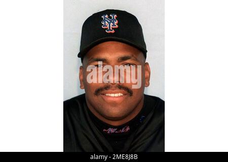 Bobby Bonilla of the New York Mets during a game against the Los Angeles  Dodgers at Dodger Stadium circa 1999 in Los Angeles, California. (Larry  Goren/Four Seam Images via AP Images Stock