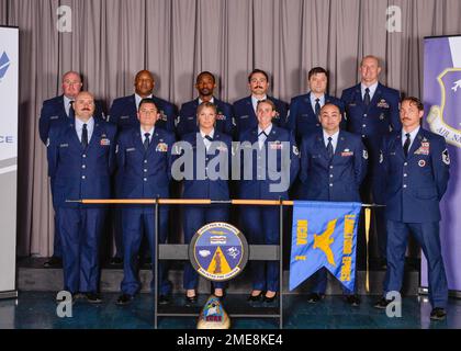 United States Air Force NCO Academy Class 22-7, E-flight at the Lankford Enlisted Professional Military Education Center, Aug. 15, 2022, on McGhee Tyson Air National Guard Base in East Tennessee. Stock Photo