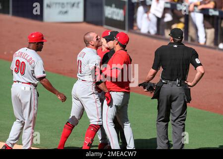 Freddie Benavides -- Cincinnati Reds Bench Coach -- Game Used Red