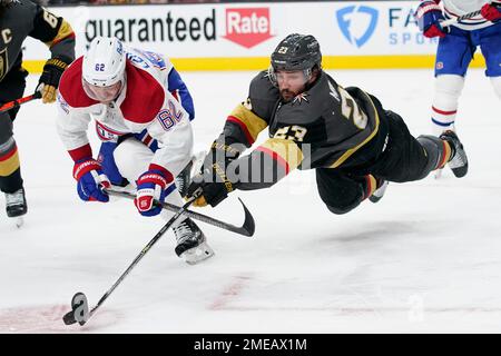 Vegas Golden Knights defenseman Alec Martinez skates during the first  period of an NHL hockey game against the Calgary Flames on Thursday, March  16, 2023, in Las Vegas. (AP Photo/Ellen Schmidt Stock