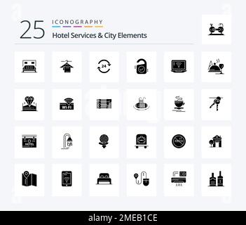 25 Line Hotel Services Icons. Color Block. Logo, Glyphs And Pictogram  Collection. Vector Illustration Royalty Free SVG, Cliparts, Vectors, and  Stock Illustration. Image 46999096.