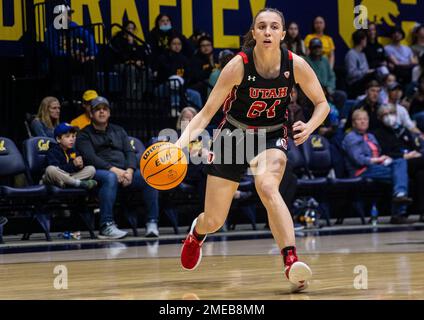 Berkeley, CA U.S. 22nd Jan, 2023. A. Utah guard Kennady McQueen (24)goes to the basket during the NCAA Women's Basketball game between Utah Utes and the California Golden Bears. Utah beat California 87-62 at Haas Pavilion Berkeley Calif. Thurman James/CSM/Alamy Live News Stock Photo