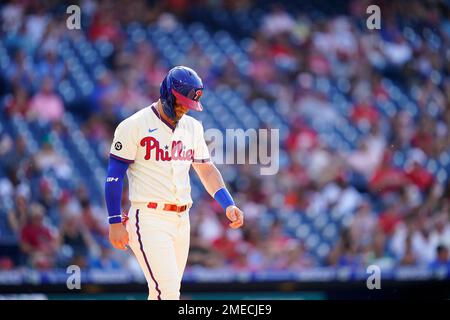 Philadelphia Phillies' Bryce Harper plays during a baseball game, Tuesday,  June 6, 2023, in Philadelphia. (AP Photo/Matt Slocum Stock Photo - Alamy