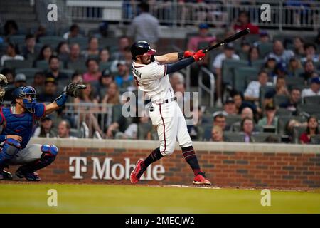 Atlanta Braves shortstop Dansby Swanson (7) hits a home run during an MLB  regular season game against the Los Angeles Dodgers, Wednesday, September 1  Stock Photo - Alamy