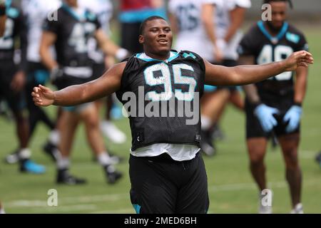 Carolina Panthers defensive tackle Derrick Brown arrives at the NFL  football team's training camp at Wofford College in Spartanburg, S.C.,  Tuesday, July 26, 2022. (AP Photo/Nell Redmond Stock Photo - Alamy