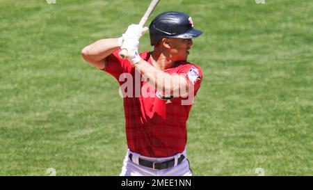 This is a 2021 photo of Rob Refsnyder of the Minnesota Twins baseball team.  This image reflects the Minnesota Twins active roster as of Friday, Feb.  26, 2021 when this image was