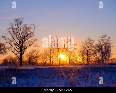 Sunrise in Winter Stock Photo