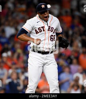 This is a 2021 photo of Bryan Abreu of the Houston Astros baseball team.  This image reflects the Houston Astros active roster as of Thursday, Feb.  25, 2021 when this image was