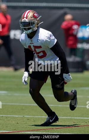 San Francisco 49ers linebacker Demetrius Flannigan-Fowles (45) against the  Los Angeles Rams in an NFL football game, Sunday, Oct. 30, 2022, in  Inglewood, Calif. The 49ers won 31-14. (AP Photo/Jeff Lewis Stock