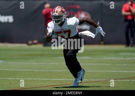 San Francisco 49ers linebacker Dre Greenlaw (57) during an NFL football  game against the Los Angeles Rams in Santa Clara, Calif., Monday, Oct. 3,  2022. (AP Photo/Godofredo A. Vásquez Stock Photo - Alamy