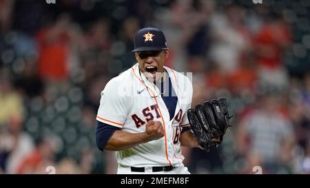 This is a 2021 photo of Bryan Abreu of the Houston Astros baseball team.  This image reflects the Houston Astros active roster as of Thursday, Feb.  25, 2021 when this image was