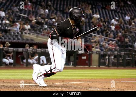 This is a 2021 photo of Domingo Leyba of the Arizona Diamondbacks baseball  team. This image reflects the Arizona Diamondbacks active roster as of  Friday, Feb. 26, 2021 when this image was