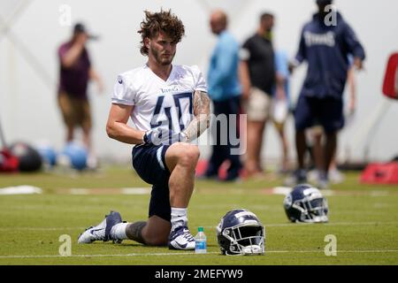 Tennessee Titans fullback Tory Carter (44) in action during the second  quarter of a NFL preseason football game against the Baltimore Ravens,  Thursday, Aug 11, 2022, in Baltimore. (AP Photo/Terrance Williams Stock