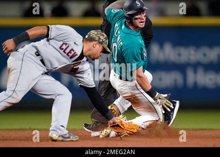 Seattle Mariners second baseman Cesar Izturis (3) during an extended spring  training game against the Los Angeles Dodgers on April 11, 2023 at  Camelback Ranch in Glendale, Arizona. (Tracy Proffitt/Four Seam Images