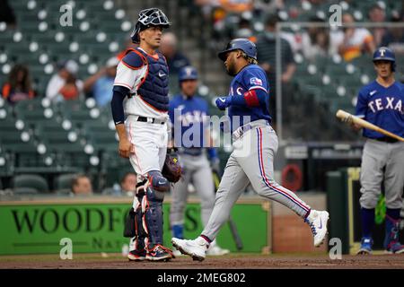 Texas Rangers' Jose Trevino bats against the Houston Astros during the  eighth inning of a baseball game Tuesday, Sept. 17, 2019, in Houston. (AP  Photo/David J. Phillip Stock Photo - Alamy