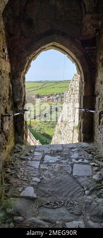 A Vertical Shot Of A Historic Old Arched Stone Wall In Colombia Stock 