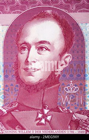 William II of the Netherlands a closeup portrait from money Stock Photo