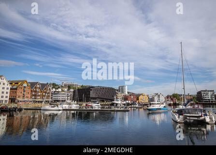 Boats in Tromso Harbour, Norway Stock Photo