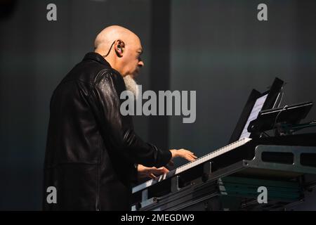 Naples, Salerno, Italy. 23rd Jan, 2023. Jordan Rudess of Dream Theater perform during the ''Top Of The World Tour'' live in Palapartenope on January 23, 2023 in Naples, Italy (Credit Image: © Francesco Luciano/ZUMA Press Wire) EDITORIAL USAGE ONLY! Not for Commercial USAGE! Credit: ZUMA Press, Inc./Alamy Live News Stock Photo