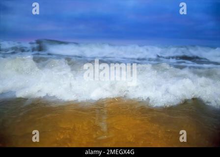 Incoming whitewater waves on a stormy day Stock Photo